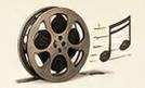 Film reel with musical notes illustration.